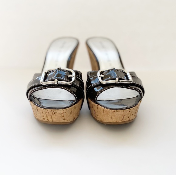 Marc Fisher Brown Cork Platform Wedge Sandals Sz 8 - Picture 5 of 9